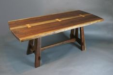 Modified Craftsman Walnut Table With Live Edge Top 1 small