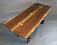 Modified Craftsman Walnut Table With Live Edge Top 3 small