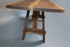 Modified Craftsman Walnut Table With Live Edge Top 4 small