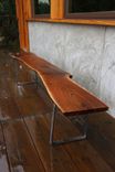 Live Edge, Reclaimed Mahagony And Steel Bench 2 small