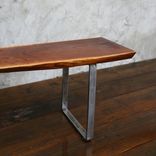 Live Edge, Reclaimed Mahagony And Steel Bench 3 small