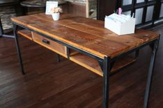 Reclaimed Wood And Steel Desk 2 small