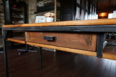 Reclaimed Wood And Steel Desk 3 small