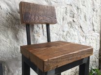Reclaimed Wood And Steel Stool 2 small