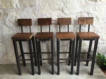Reclaimed Wood And Steel Stool 3 small