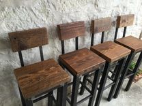 Reclaimed Wood And Steel Stool 1 small