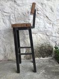 Reclaimed Wood And Steel Stool 5 small