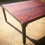Cedar & Steel Dining Table (Seats 8) 1 small