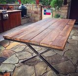 Reclaimed Wood And Steel Farmhouse Table 1 small