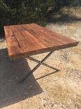 Reclaimed Wood And Steel Farmhouse Table 3 small