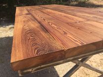 Reclaimed Wood And Steel Farmhouse Table 5 small