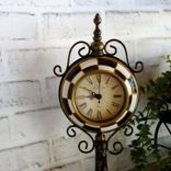 Courtly Clock Hand Painted Black And White Checks Clock Whimsy Checked Clock 2 small