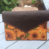 Leather Sunflower Envelope Clutch 1 small