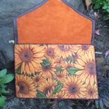 Leather Sunflower Envelope Clutch 2 small