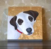 Custom Pet Portrait, Gold Leaf, Personalized Dog Cat Memorial Painting 5 small