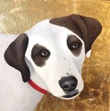 Custom Pet Portrait, Gold Leaf, Personalized Pet Memorial Dog Cat Painting, 4 small