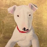 Custom Pet Portrait, Gold Leaf, Personalized Pet Memorial Dog Cat Painting, 1 small