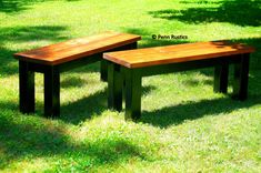 Country Rustic Farmhouse Dining Room Table & Benches 4 small