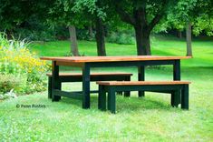 Country Rustic Farmhouse Dining Room Table & Benches 1 small