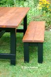 Country Rustic Farmhouse Dining Room Table & Benches 5 small