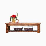 Rustic Farmhouse Bench With Storage Shelf 1 small