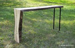 Industrial Rustic Live Edge Console Table With Waterfall Feature 1 small