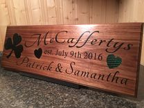 Personalized Name Sign Custom Carbon Fiber Inlay Carved Wood Plaque 4 small