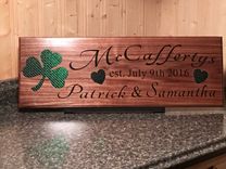 Personalized Name Sign Custom Carbon Fiber Inlay Carved Wood Plaque 2 small
