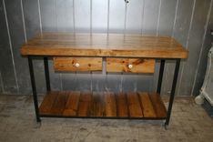 Reclaimed Wood Industrial Kitchen Island 4 small