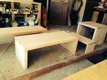 White-Stained Alder Wood Set 3 small