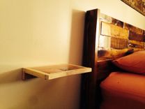 Reclaimed Rustic Bed Frame With Floating Nightstands 2 small