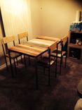 Reclaimed Wood With Metal Frame Dining Room Set 1 small