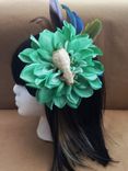 Light Green Teal Turquoise Parrot Feathers With Mink Skull 2 small