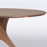 Round Walnut Table, Mid Century Modern Dining Table, Solid Walnut Wood, 2 small