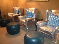 Custom Faux Croc Wing Back Chairs 1 small