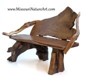 Upcycled Driftwood & Rescued Wood Log Benches 1 small