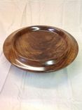 Fourteen And One Half Inch Crotch Walnut Pedestal Platter 1 small