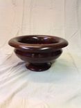 Twelve Inch Peruvian Walnut And Padouk Pedestal Bowl 1 small