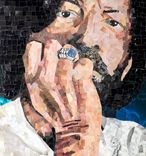 Custom Magazine Paper Collage Portrait 2 small