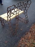 Horseshoe (Wood Seat) Bench, Used Shoes 3 small