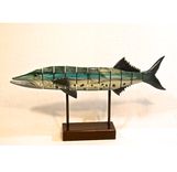 Bent Wood, Hand Painted Fish Sculptures 4 small