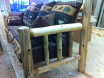 Rustic Caribou, Fish And Bear Log Sofa 3 small