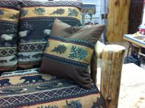 Rustic Caribou, Fish And Bear Log Sofa 2 small