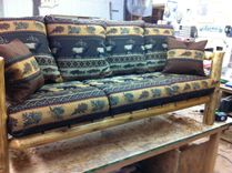 Rustic Caribou, Fish And Bear Log Sofa 1 small