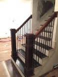 Peruvian Walnut Newel Post And Railing Kit 3 small