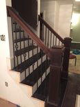 Peruvian Walnut Newel Post And Railing Kit 4 small