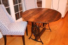 Antique Sewing Table With Reclaimed Top 1 small
