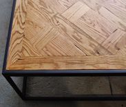 Steel And Wood Coffee Table - Parquet Style 2 small