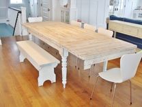 Weathered Extension Farm Table With Breadboard Ends 2 small