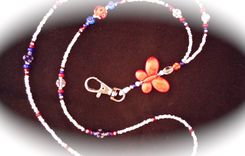 Red, White, And Blue Butterfly Beaded Lanyard 4 small